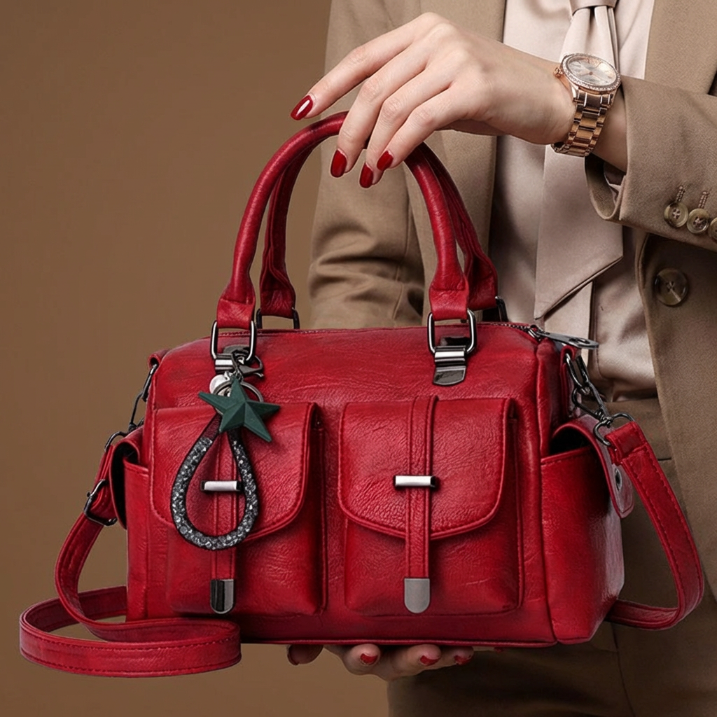 Elegant faux leather shoulder bag for women, perfect for daily use, available in multiple colors.