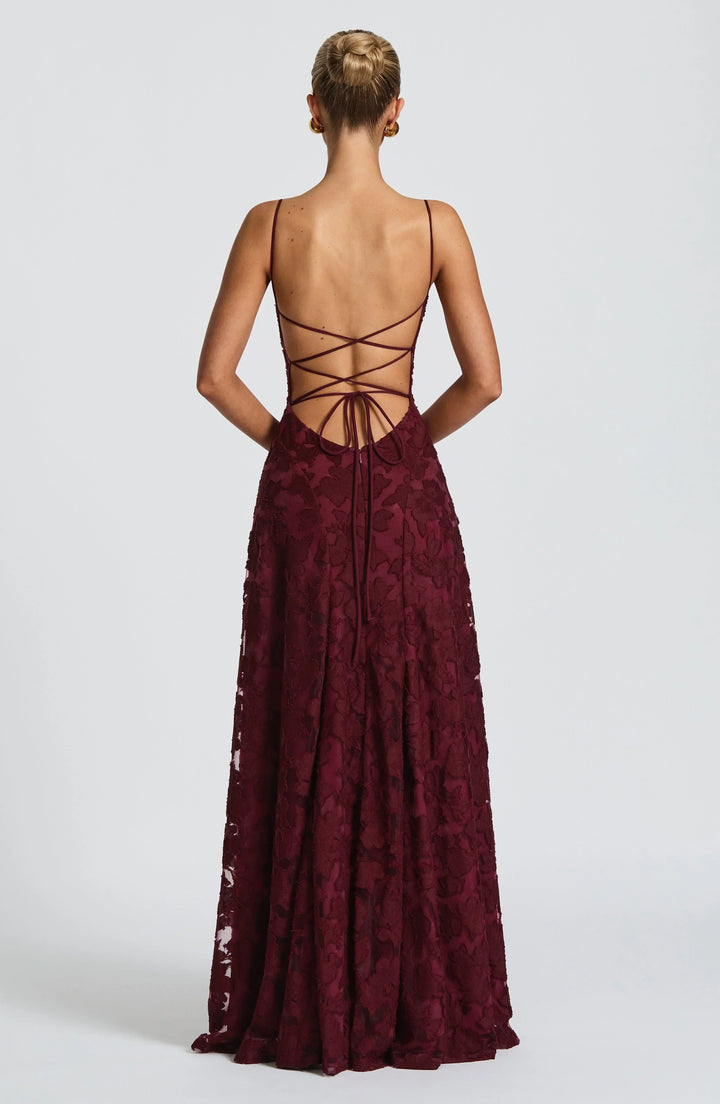 Timeless women's formal A-line floral maxi dress, excellent for wedding guests, prom, or any special occasion.
