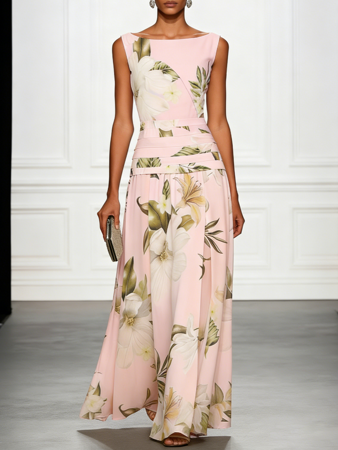 Summer-ready elegant floral maxi dress for women, ideal for formal party wear.