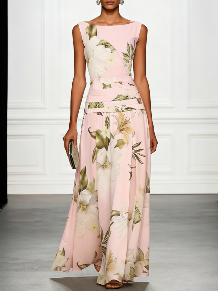 Summer-ready elegant floral maxi dress for women, ideal for formal party wear.