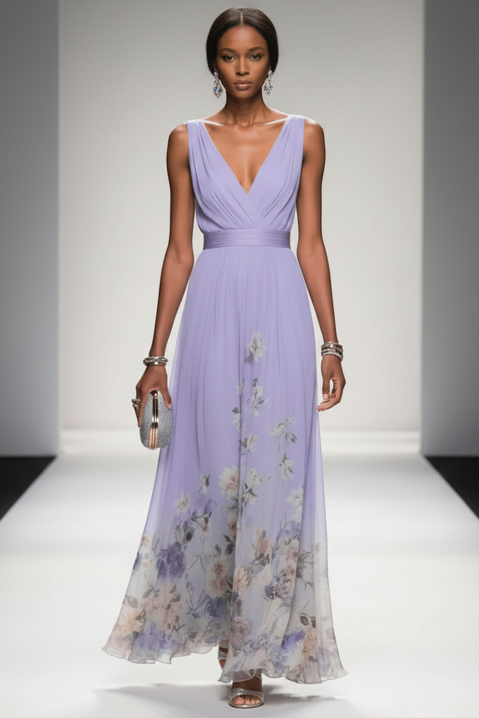 Embrace romance with this elegant floral maxi dress. Flowy women's summer fashion for special occasions.