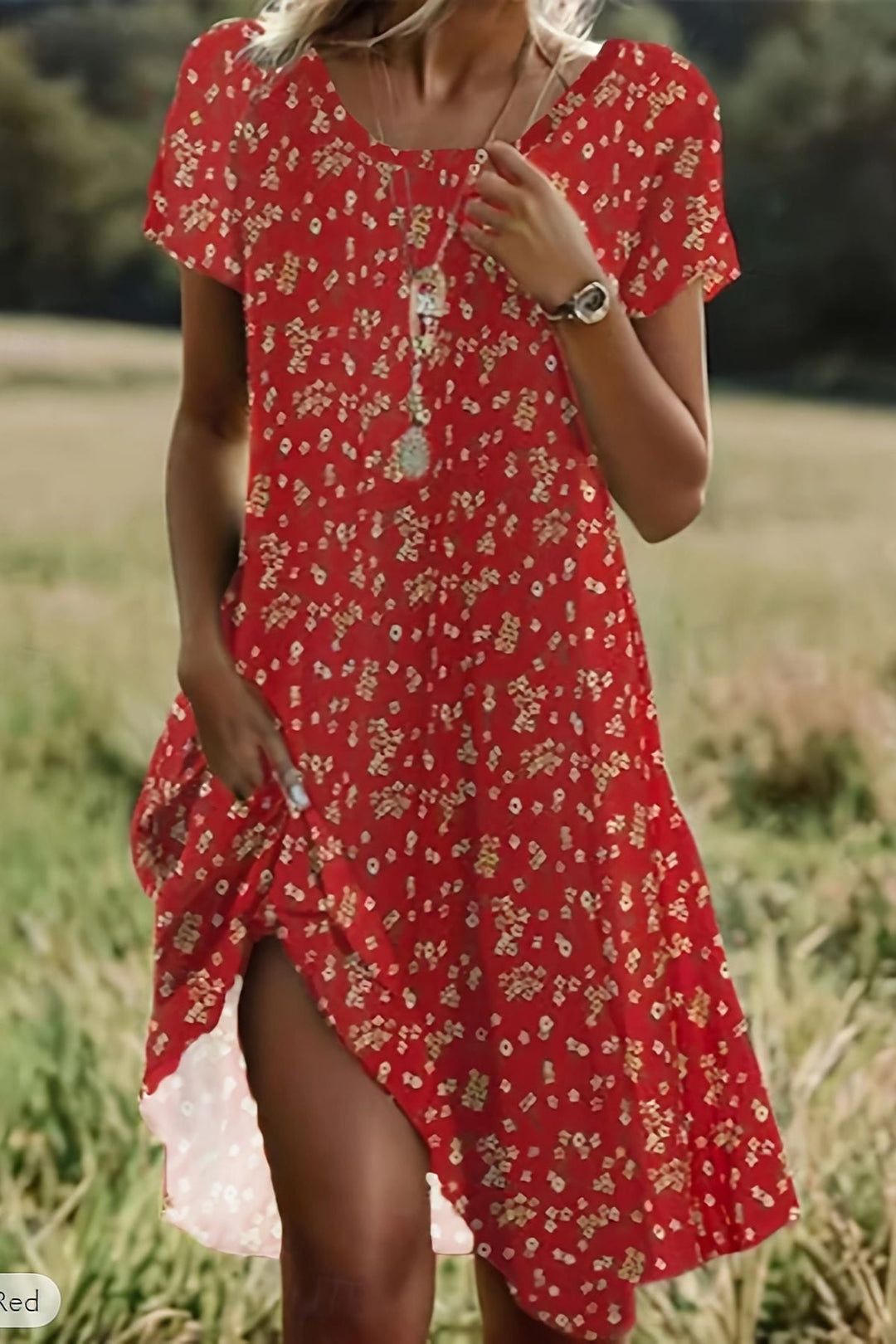 Elegant flowing midi dress for women, perfect for formal occasions, evening wear & summer events. Comfortable & stylish.