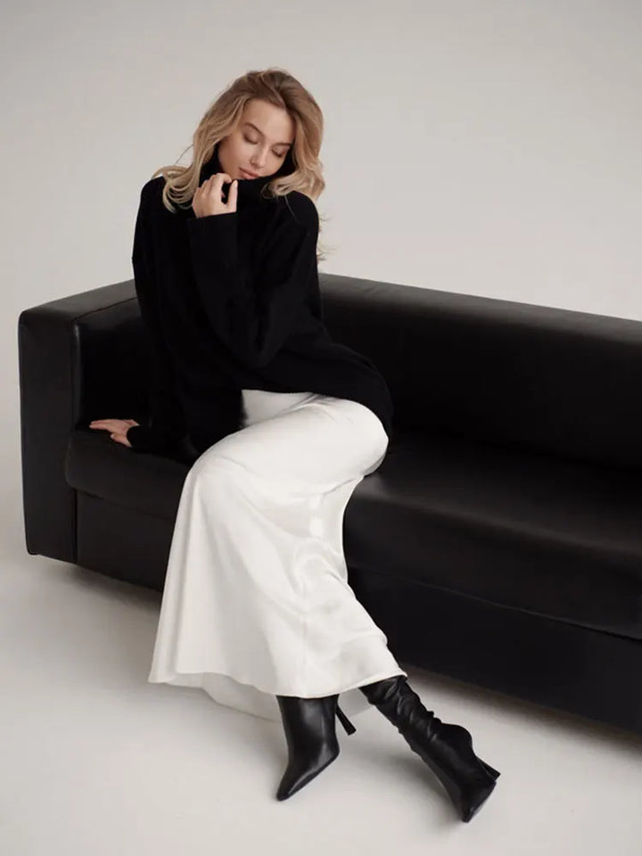 Stunning women's high-waisted maxi fishtail skirt, sophisticated formal events.