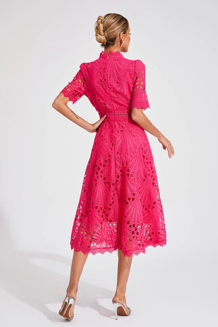 Stunning lace midi dress, perfect for spring/summer wedding guests & other formal events.