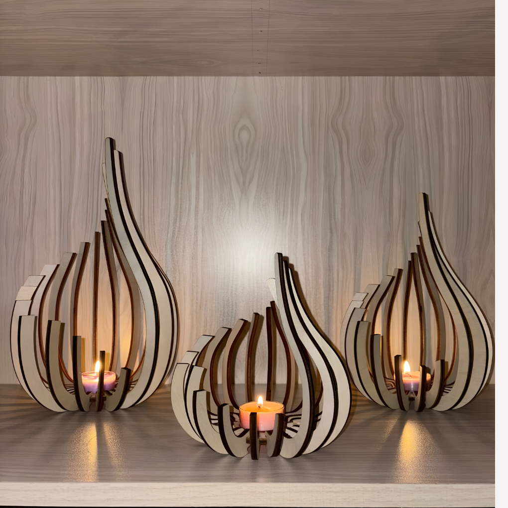 Elegant modern minimalist candle holder for taper/pillar candles, ideal for living room & dining tabletop decor.