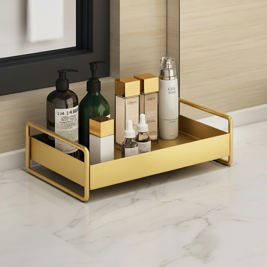 Elegant modern organizer tray for home decor & compact storage.