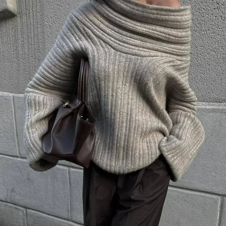 Casual yet elegant women's off-shoulder knit sweater, a must-have versatile top