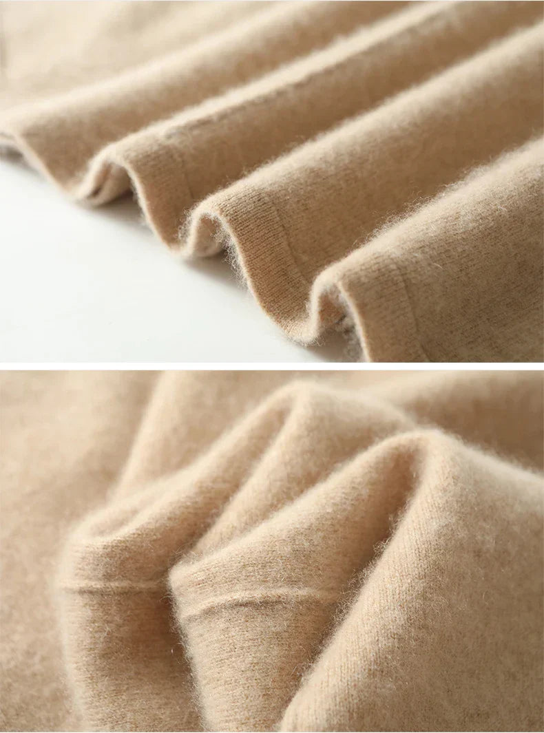 Women's olive merino wool knit maxi skirt, designed for warmth, comfort, and timeless winter elegance.