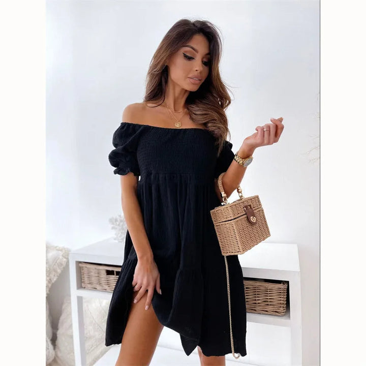 New one-shoulder sleeveless mini dress for women, stylish & short, great for summer parties or night events.
