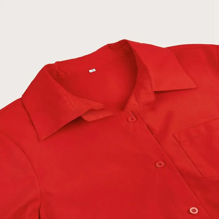 Women's relaxed fit elegant shirt dress, button-front mini, ideal for casual summer style or office wear.