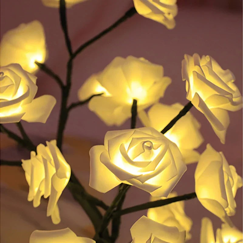 Beautiful rose LED table lamp, a perfect gift idea for her. USB powered decorative light for any home.