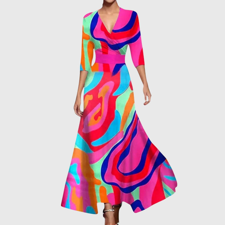 Solid color elegant women's dress, tailored for a flattering fit. Suitable for any occasion, from casual to formal.