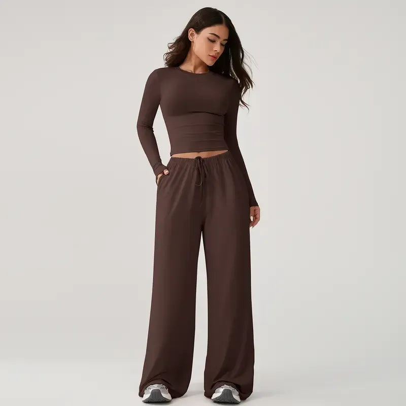 Valdora women's lounge set in a stretch blend, chic two-piece for casual comfort and athleisure style