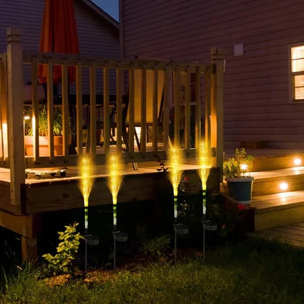 Decorative outdoor pathway light with a charming wicker design.
