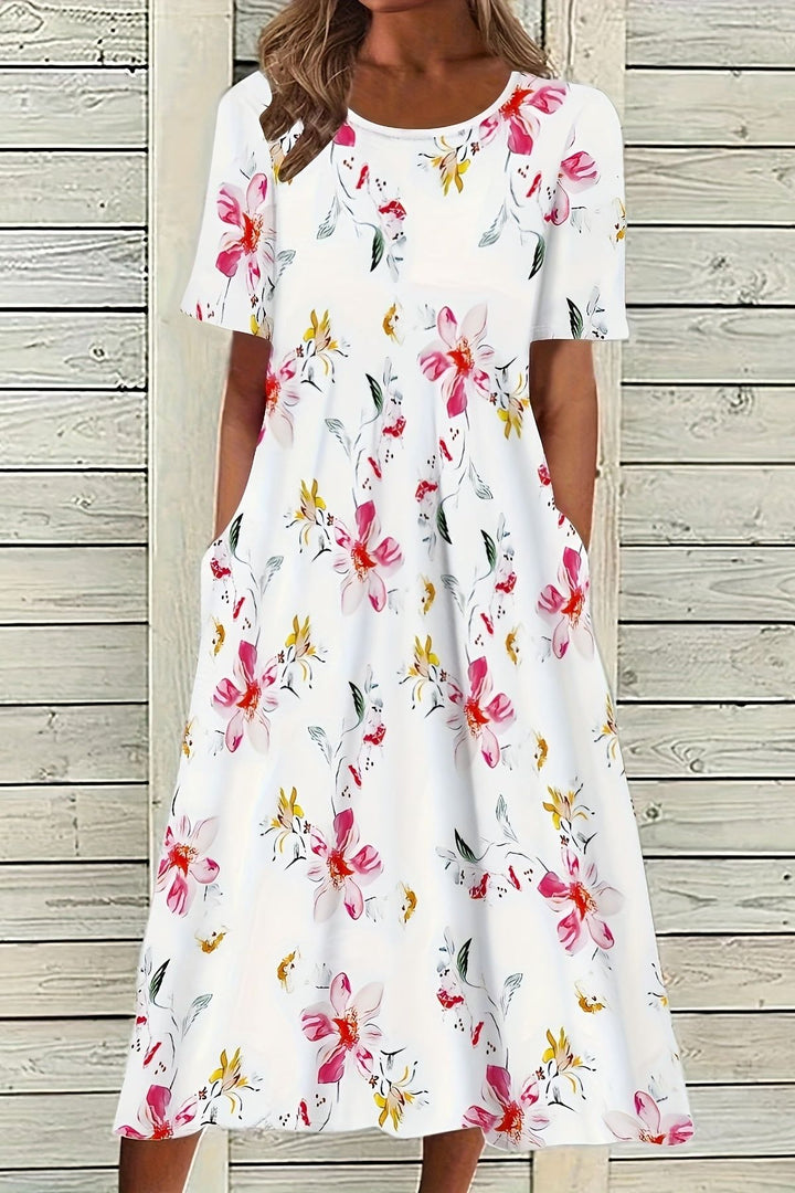 Elegant women's belted midi dress, perfect for sophisticated fall/winter style. Comfortable long-sleeve design.