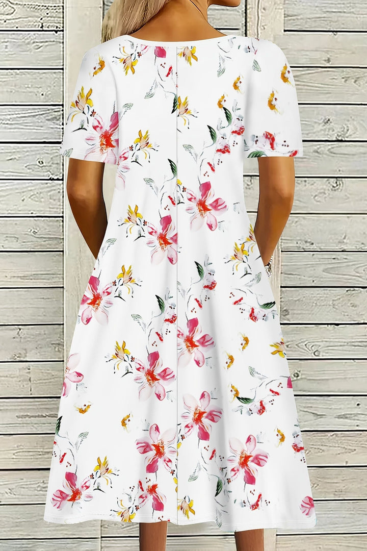 Long-sleeve women's elegant midi dress with belt. Comfortable and sophisticated for fall & winter fashion.