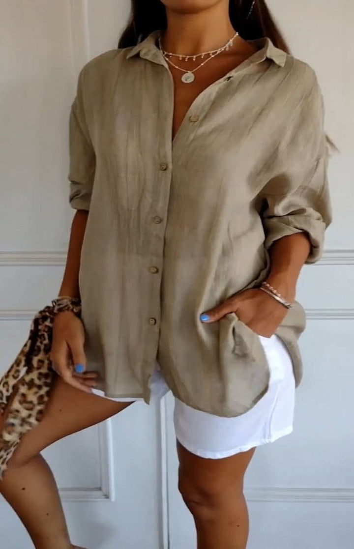 Easy-to-style women's elegant blouse, a versatile chic long sleeve top perfect for a polished everyday look.