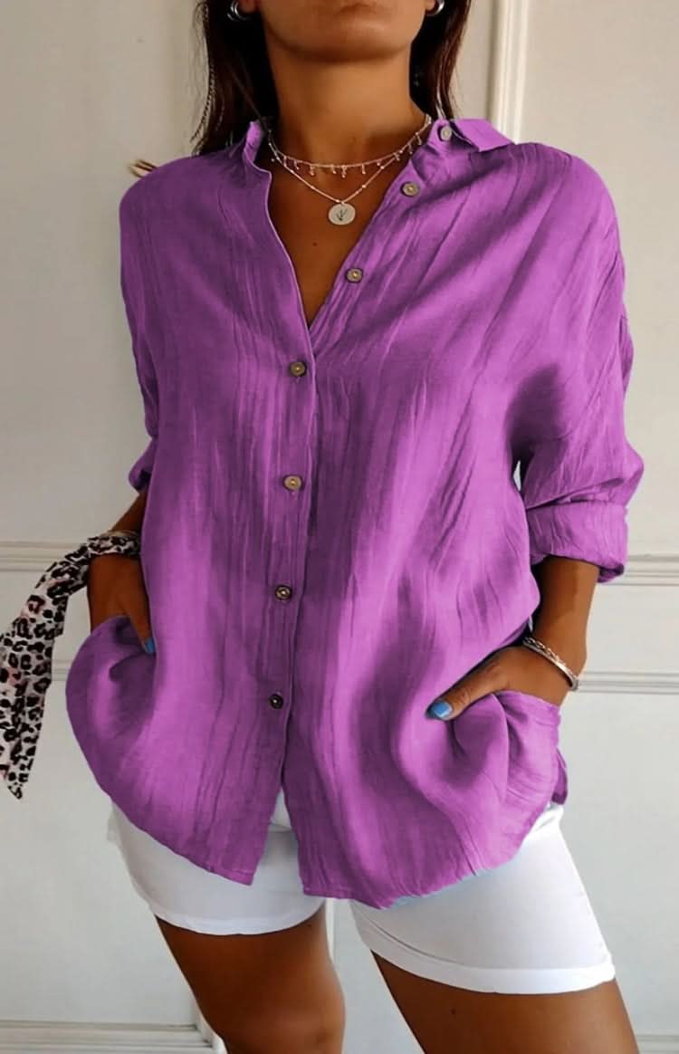 Simple yet sophisticated women's elegant blouse, a versatile chic top for office wear and everyday style.