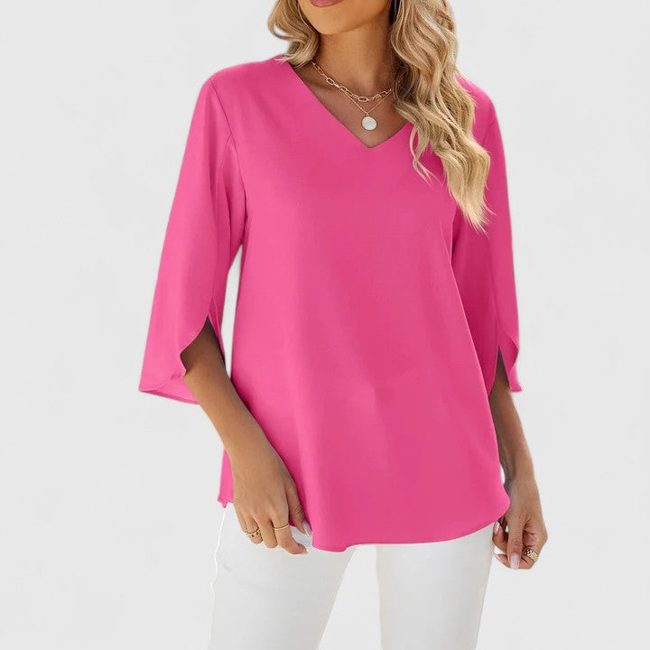 Women's classic style blouse, a versatile fashion top for elegant office outfits & casual chic looks.