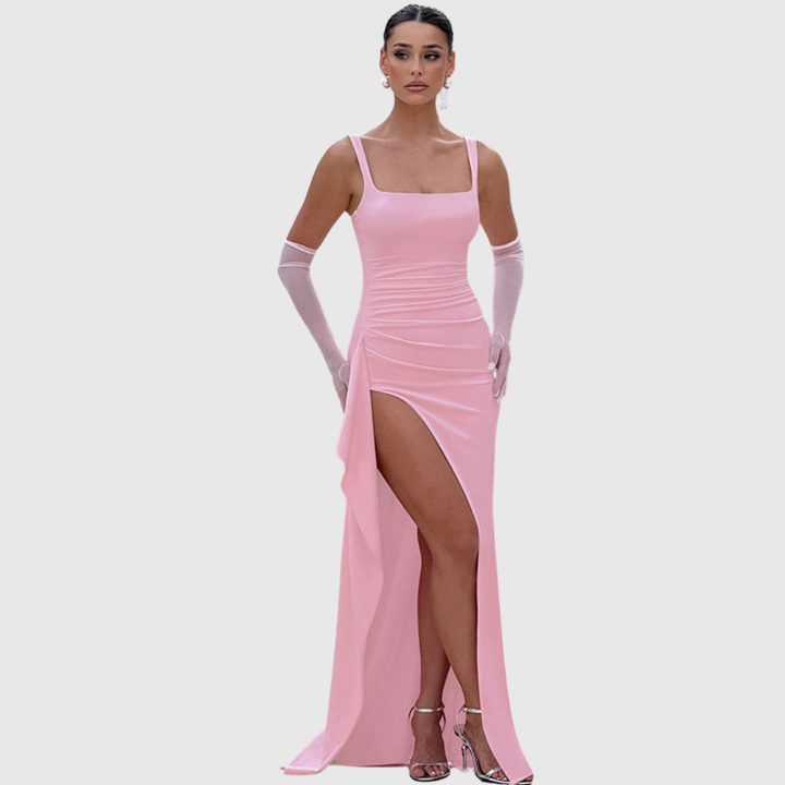 Flattering elegant maxi dress for women, a formal bodycon gown for evening events.