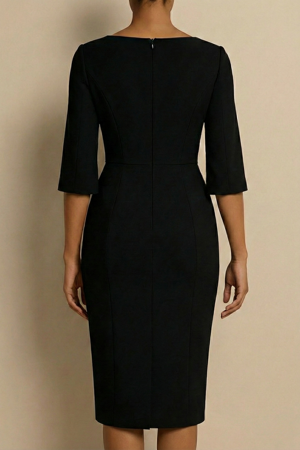 Sophisticated white pearl-sleeve bodycon midi dress, an elegant choice for evening wear, galas, and formal occasions.
