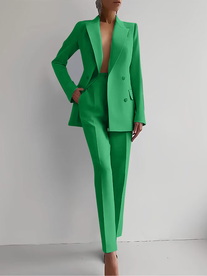 Sophisticated women's tailored suit, a professional 2-piece set perfect for business formal wear.