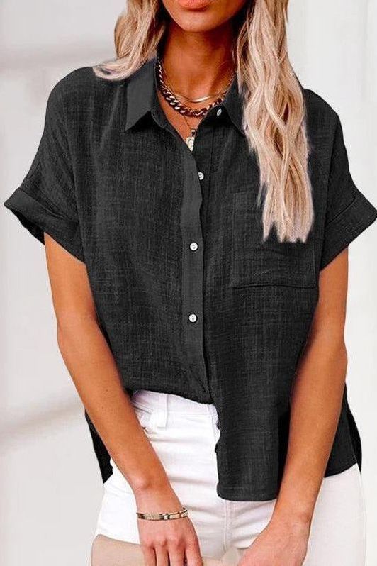 Professional women's button-up shirt, tailored fit for workwear. Chic long sleeve blouse, ideal for office attire.