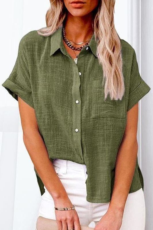 Chic women's button-up shirt, long sleeve elegant blouse. Perfect for work, professional attire, or casual wear.