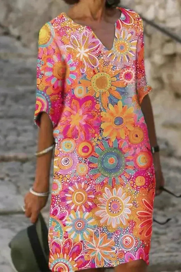 Elegant Women's Classic A-Line Midi Dress, flattering fit for versatile casual or formal wear. Modest & comfortable.