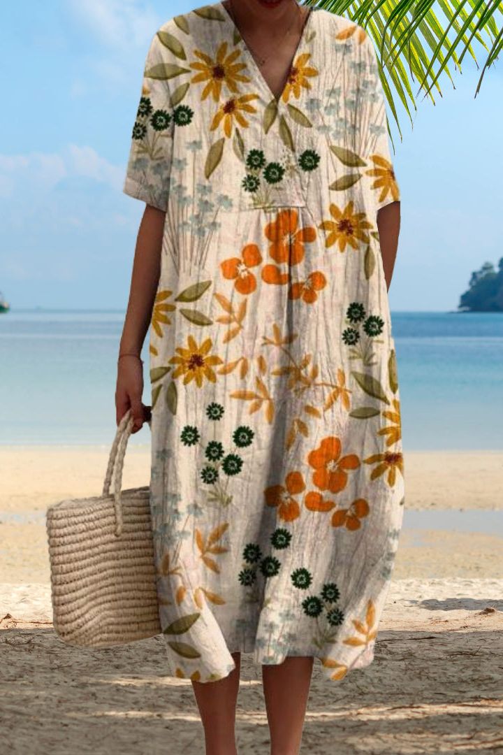 Versatile women's classic midi dress. Comfortable and elegant, ideal for work, casual outings, or everyday wear.