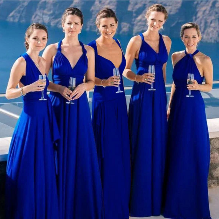 Stunning backless maxi dress for women, convertible to suit multiple elegant occasions and styles.