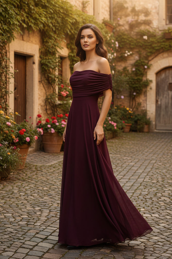 Elegant women's draped midi dress, perfect for formal occasions, parties & wedding guests.