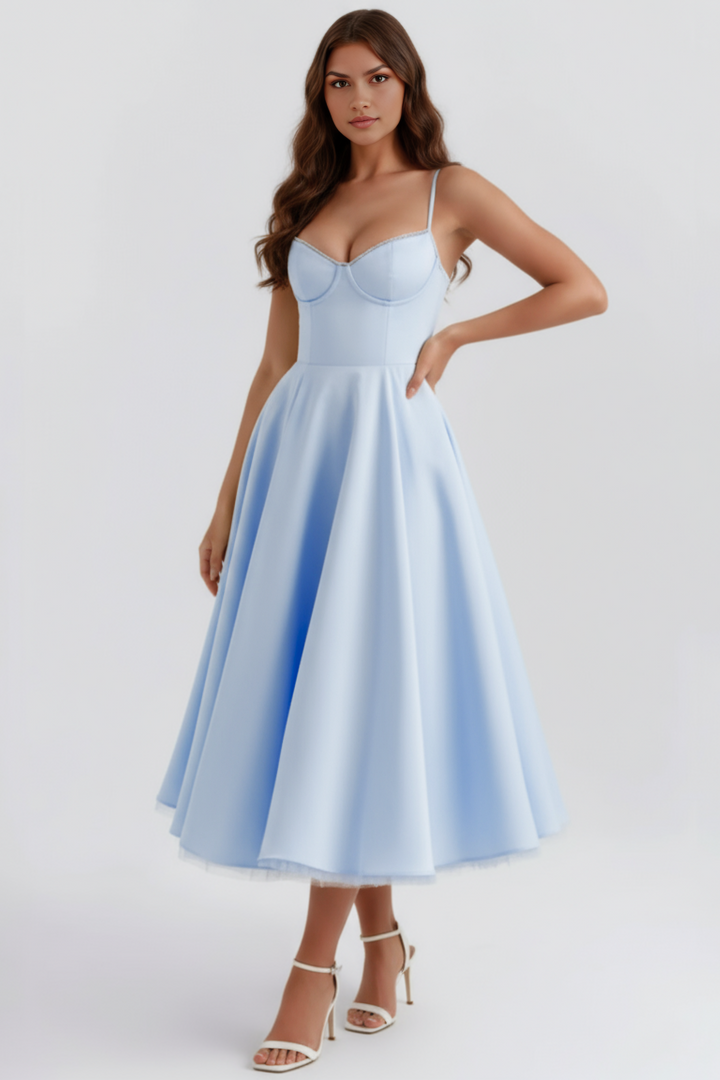 Elegant Women's Enchanting Grace midi dress, perfect for special occasion celebrations & parties.
