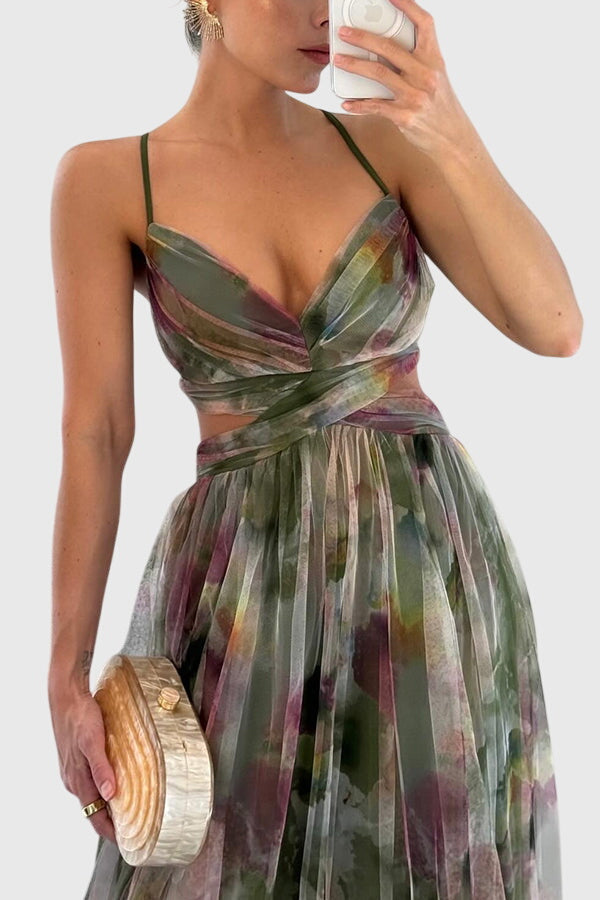 Long floral maxi dress for women, elegant and flowy, perfect summer vacation or beach wear.