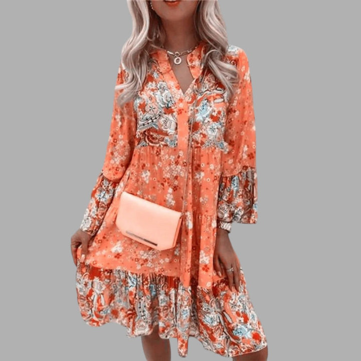 Beautiful women's floral midi dress, designed for elegant occasionwear and charming spring/summer events.
