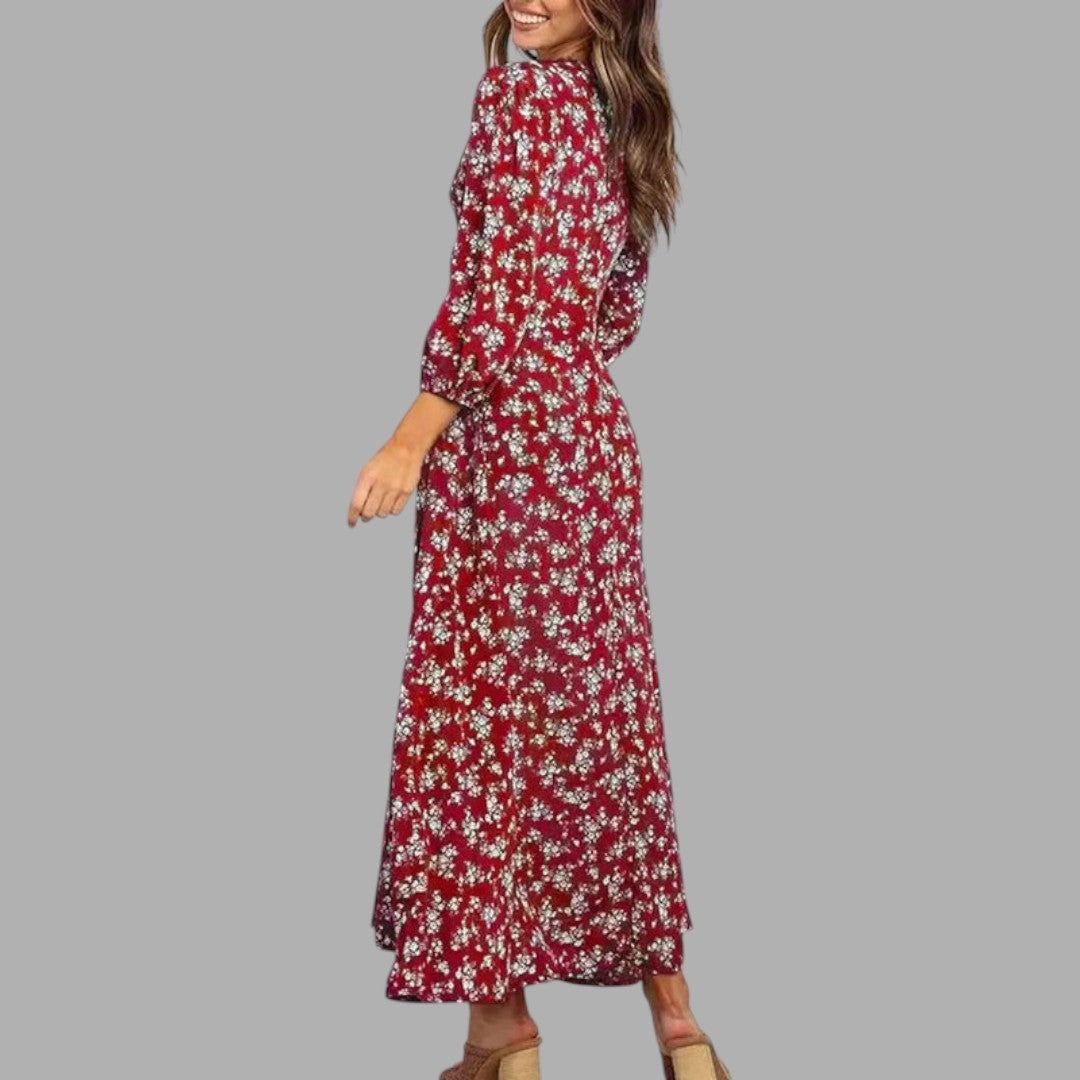 Beautiful women's floral midi dress, perfect for summer fashion & spring style, a comfortable occasion dress.
