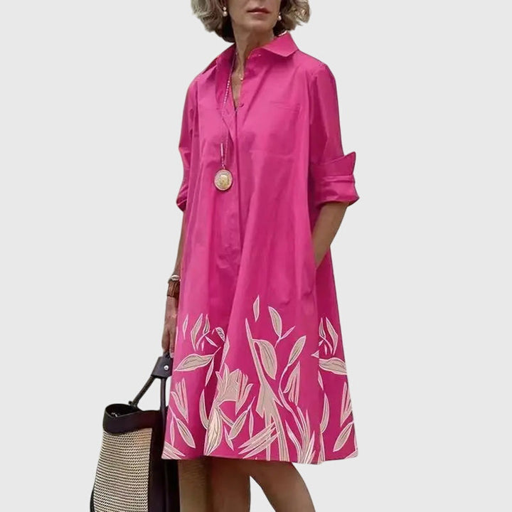 Elegant women's summer dress, a comfortable flowy design with pockets for effortless daily style.