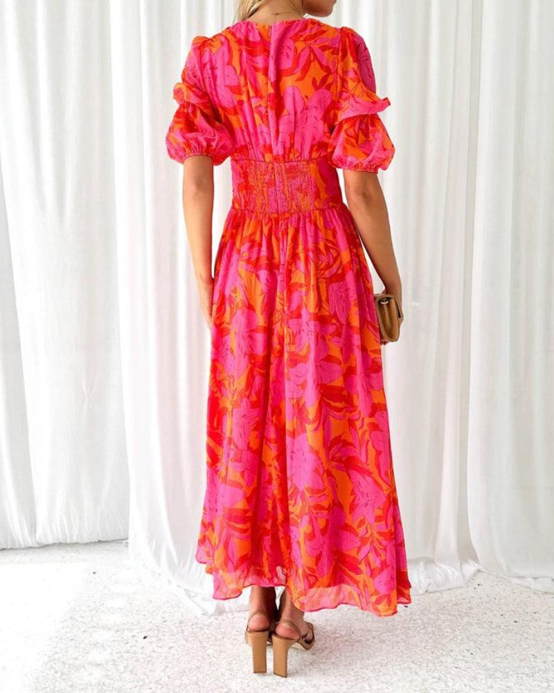 Beautiful women's elegant flowy maxi dress, ideal for summer parties & special occasion wear.