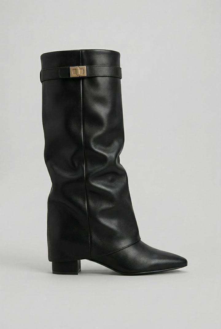 Women's sleek knee-high boots featuring a chic block heel & convenient side zip. Versatile for stylish fall fashion.
