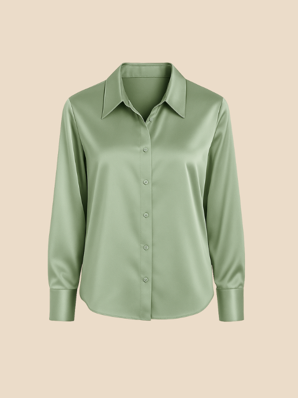 Casual yet refined women's long sleeve button blouse, ideal for weekend wear.