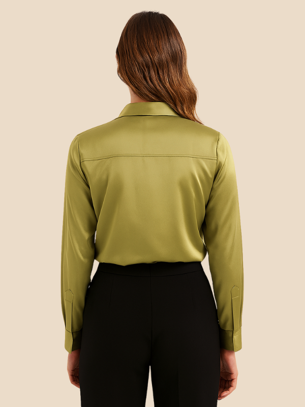 Women's fashion long sleeve button blouse, combining elegance with daily comfort.