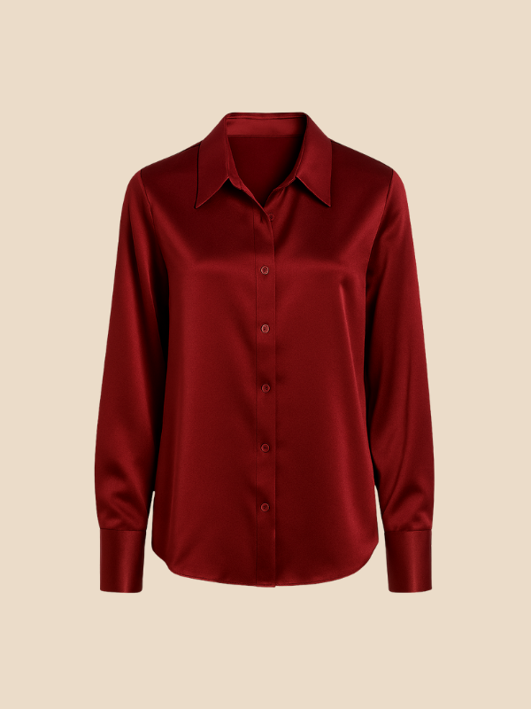 Sophisticated women's long sleeve button blouse, an excellent choice for a polished look.