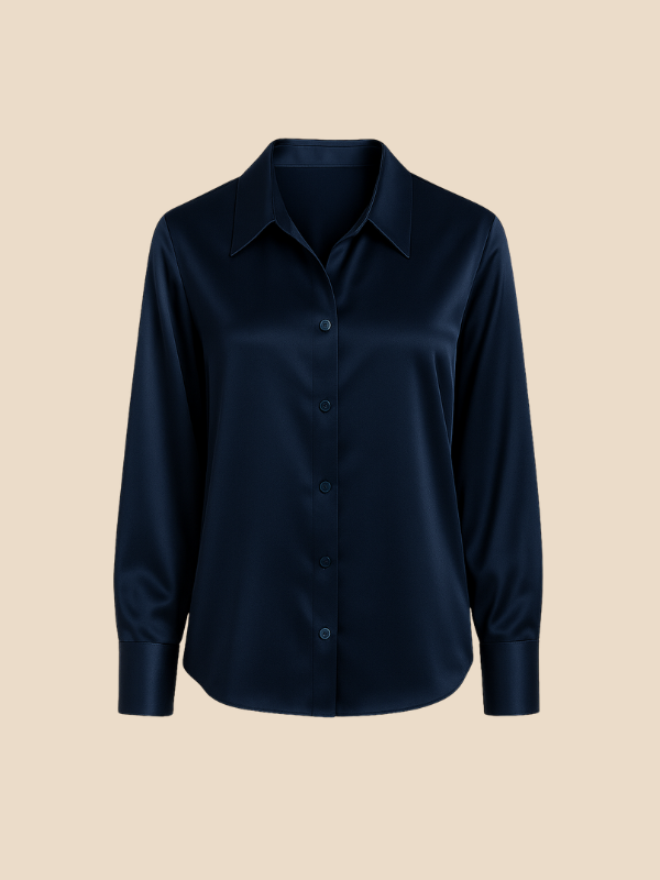 Everyday elegant women's long sleeve button blouse, a staple for versatile outfits.