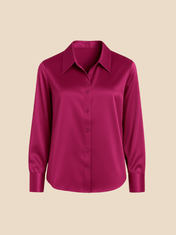 Timeless women's long sleeve button-up blouse, a fashion piece that never goes out of style.
