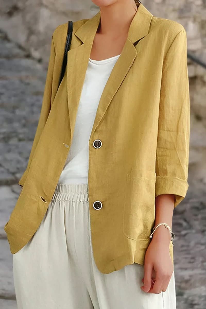 Tailored Women's Luxe Blazer with stylish open back, ideal for professional business attire or modern chic fashion.