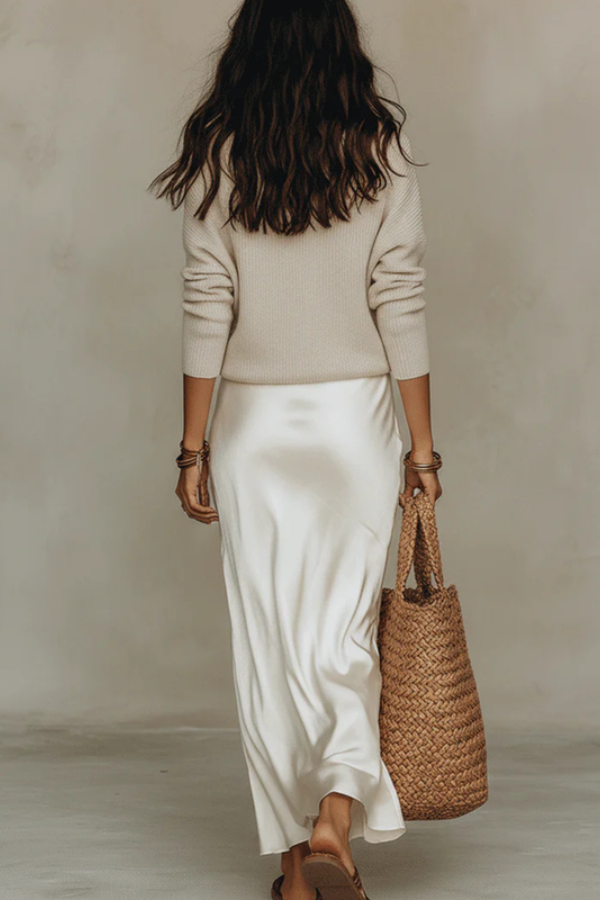 Stylish women's midi dress from a two-piece set, perfect for elegant day to evening wear.