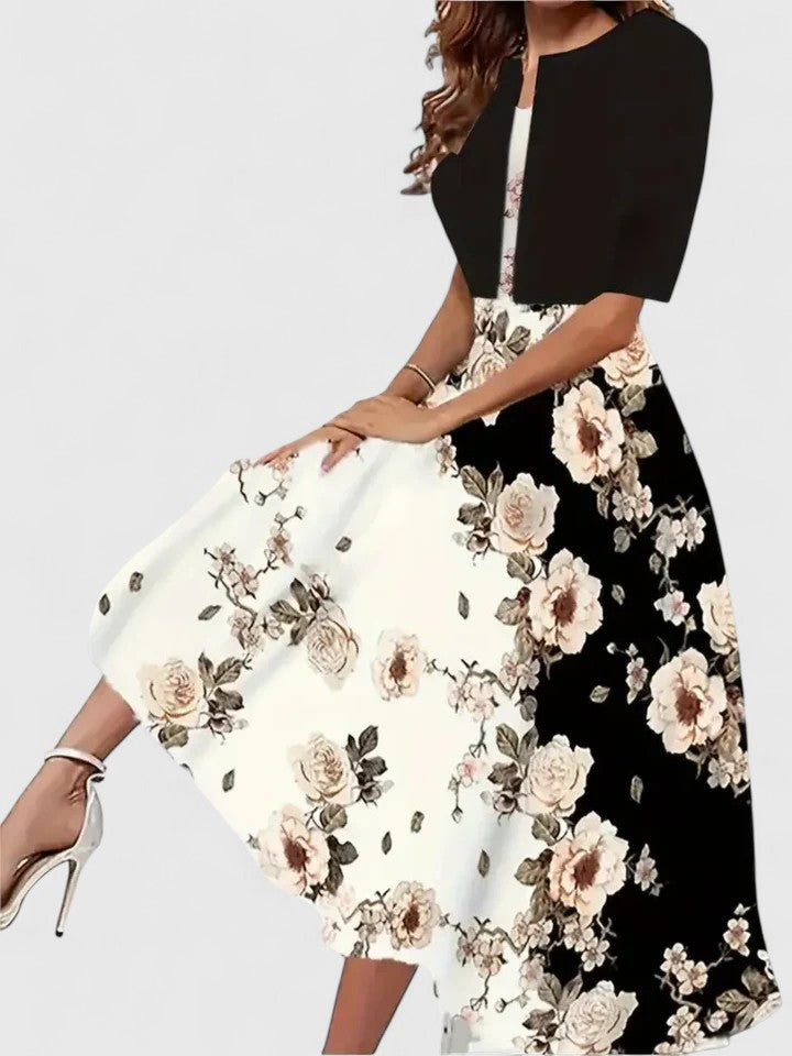 Versatile elegant midi dress, women's fashion for day-to-night occasions.