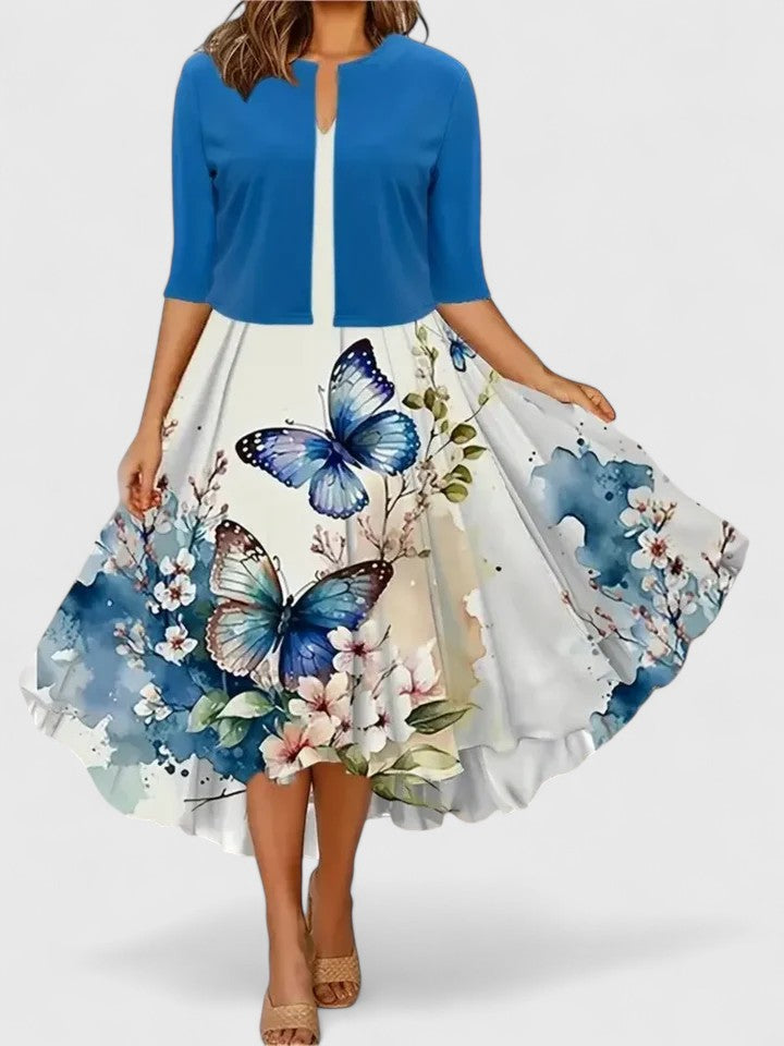 Elegant women's midi dress, chic design, flattering fit & versatile for day-to-night.