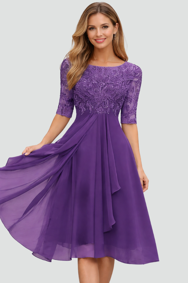Versatile elegant midi dress for women, ideal for various special occasions & evening parties.