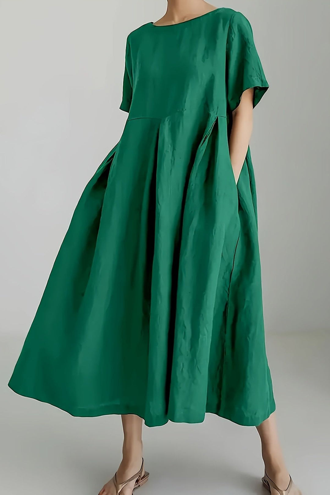 Navy blue classic midi dress for women. An elegant & sophisticated semi-formal outfit, great for any party or evening.